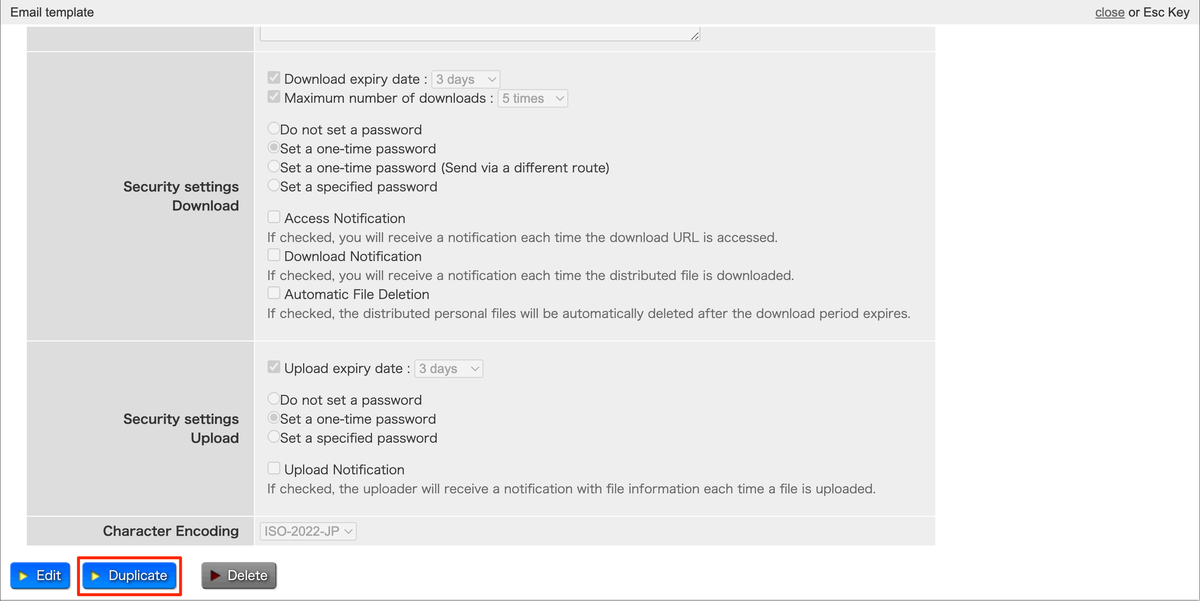 Email Template Duplication